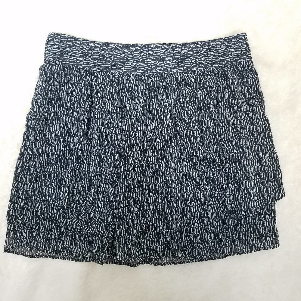 Gap Black White Print Tiered Flounce Skirt Size 4